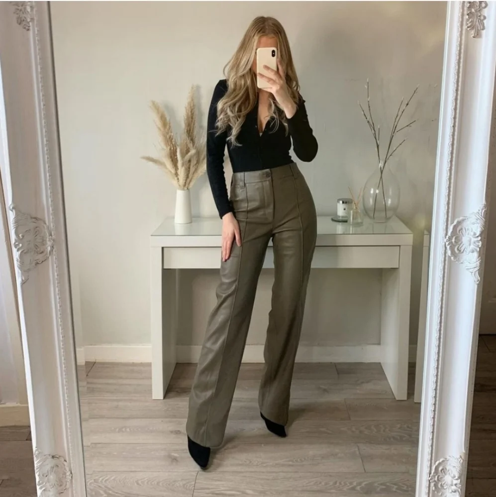 Zara Faux Leather Full Length Pants